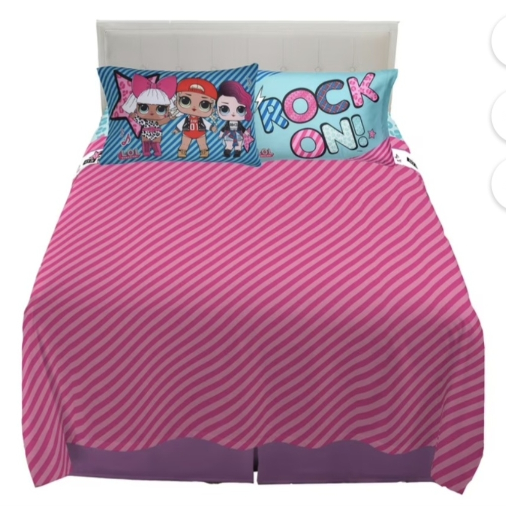 LOL Surprise Kids Full Sheet&2 Pillow Set, MGA